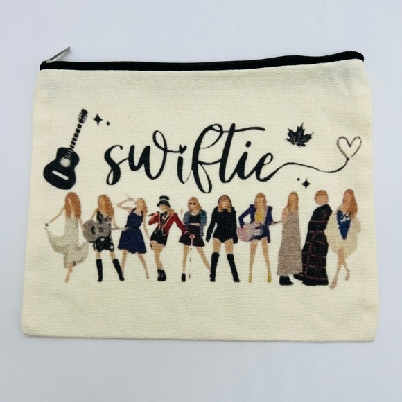 Taylor Swift Swiftie Cosmetic Bag - Cream and Black 9” X 7” - Picture 6 of 6
